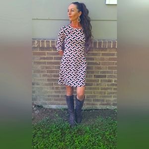 Retro mid-sleeve dress